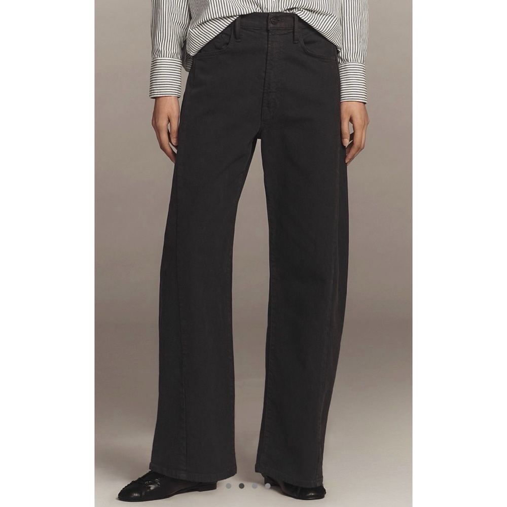 MOTHER NWT The Half Pipe Flood Black Barrel Jeans